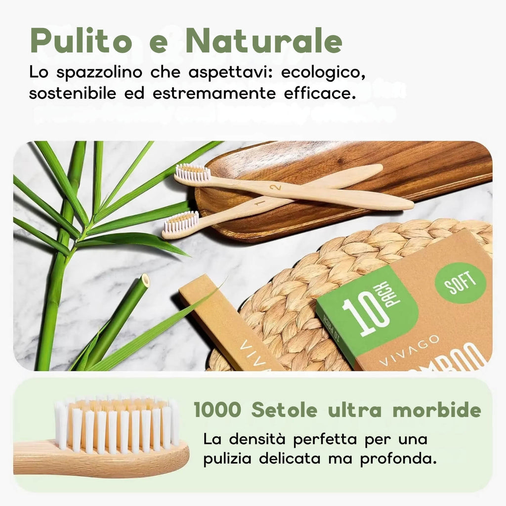 Set 10 Spazzolini in Bamboo